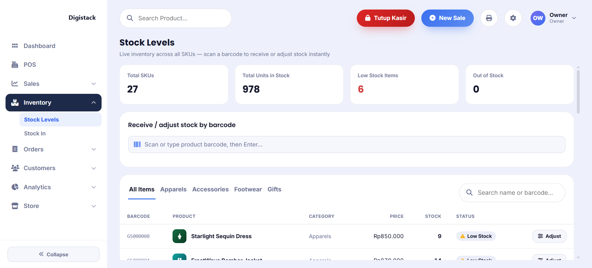 Manajemen Stok Gudang Multi-Cabang Digistack